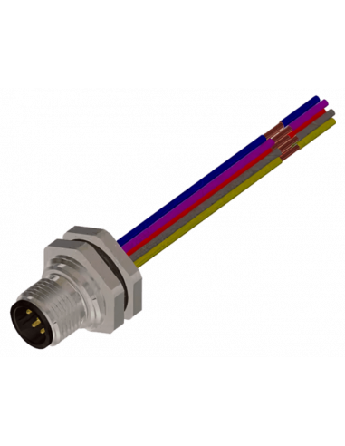 Conector M12, 8 Pines, Montaje Posterior